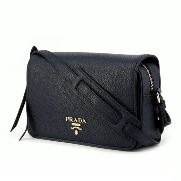 NEW Prada Vitello Phenix Black Leather Crossbody Bag 💯Authentic - Picture 7 of 11